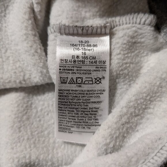Gap Teen cropped grey hoodie kids size XXL/18-20 - Picture 6 of 10
